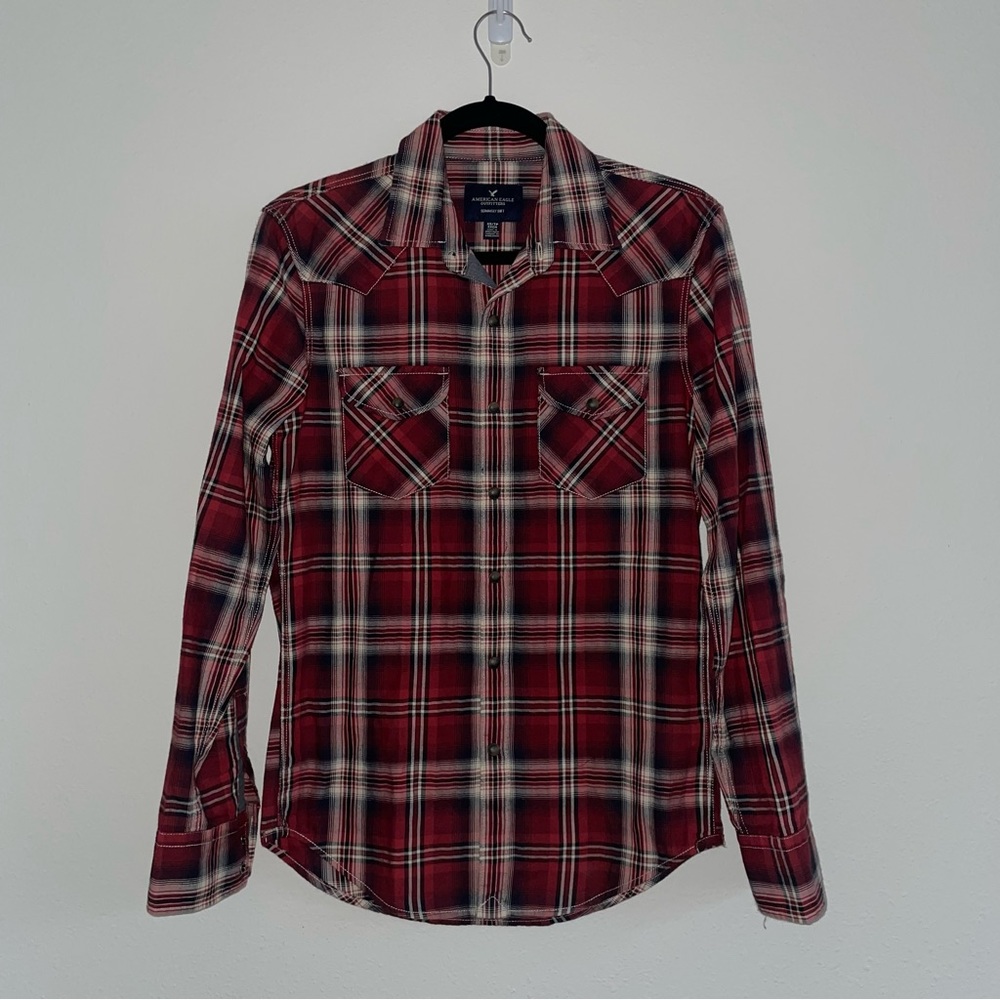 Men's American Eagle Outfitters Button Down Red XS